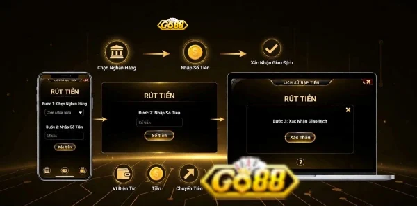 Rút tiền Go88: Hướng dẫn rút tiền nhanh qua phương thức an toàn 2 ruttiengo88